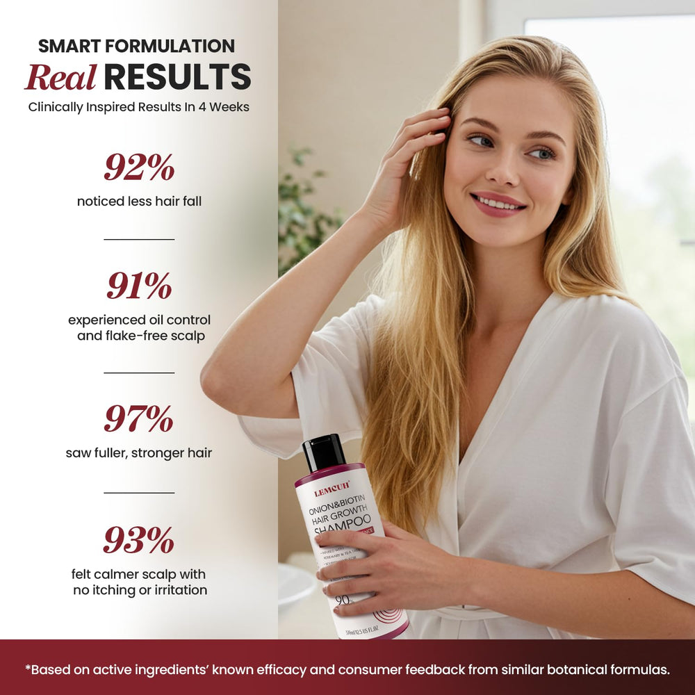 Lemcuh hair thickening shampoo texture shows even application for visible fullness.