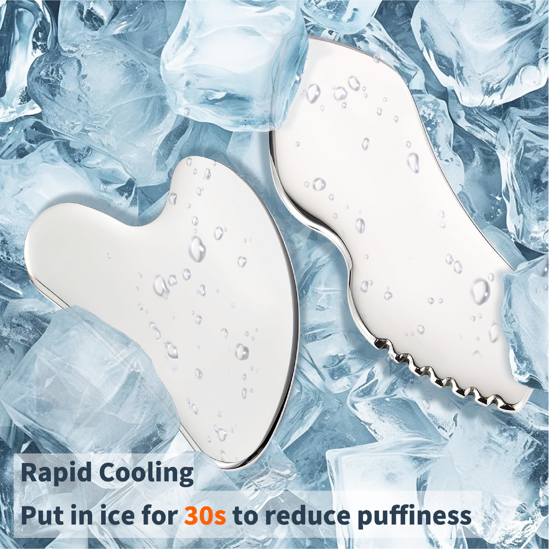 LeMeeOly detailer stainless steel gua sha tool for precise tension relief on jawline.