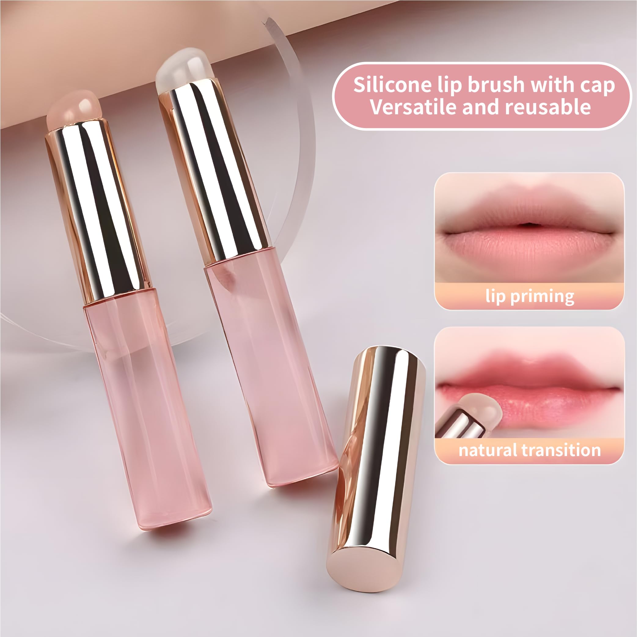 LeMeeOly silicone lip brush demonstrates even lip balm spread for daily care.