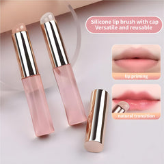 LeMeeOly silicone lip brush demonstrates even lip balm spread for daily care.
