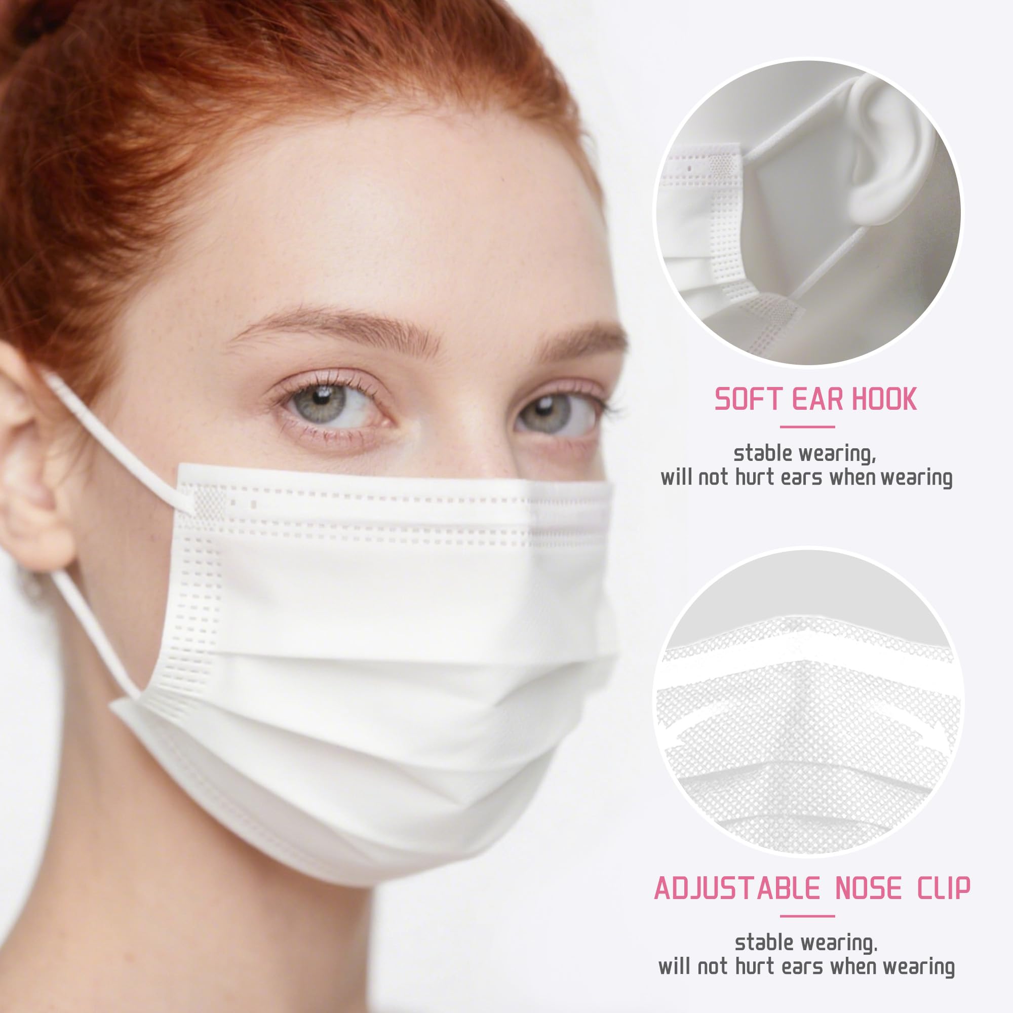 LEMENT elastic earloops provide secure comfortable fit
