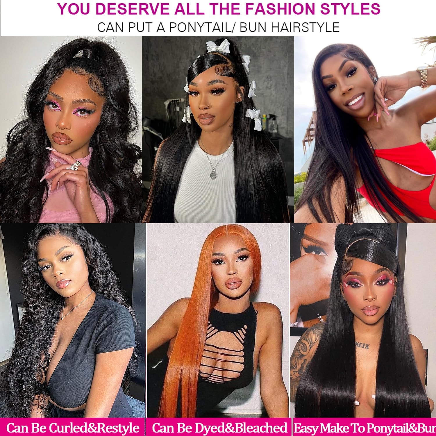 Lemoda 13x6 wig supports middle, side, and C parts for styling flexibility