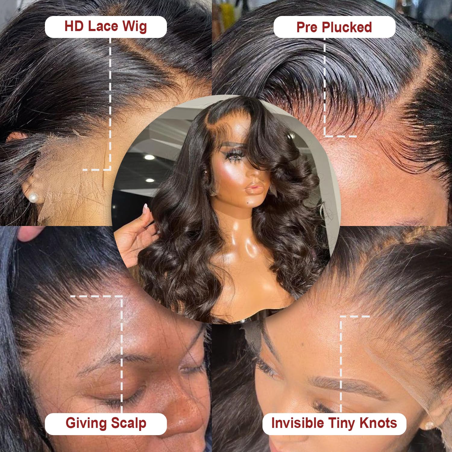 Lemoda four-clip interior keeps wig secure without slipping.