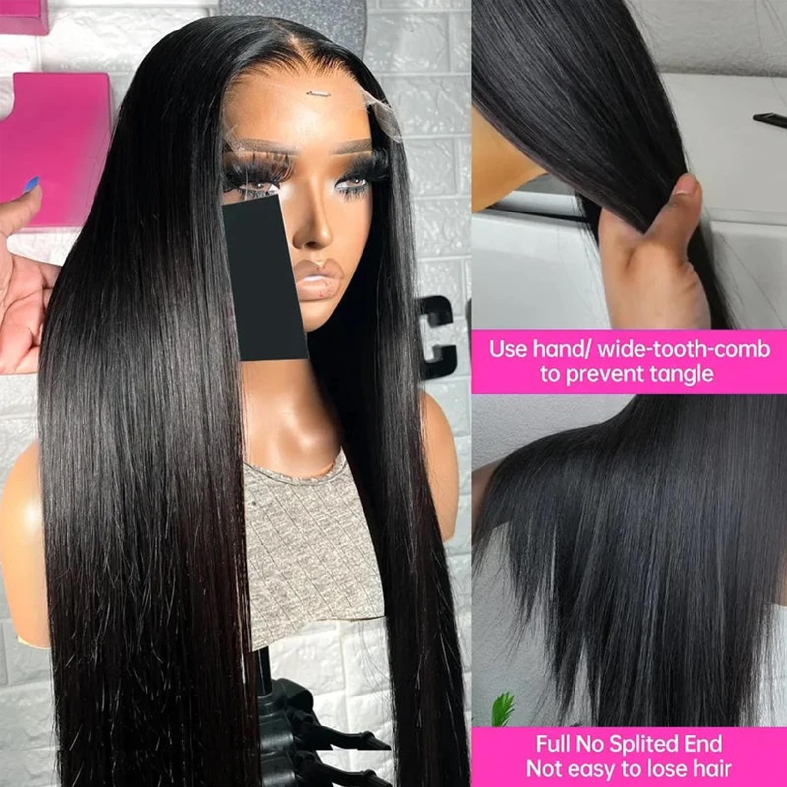 Lemoda pre-plucked natural hairline wig offers ready-to-wear parting versatility