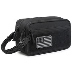 Lemubeane tactical toiletry bag front view highlights rugged durability for outdoor travel
