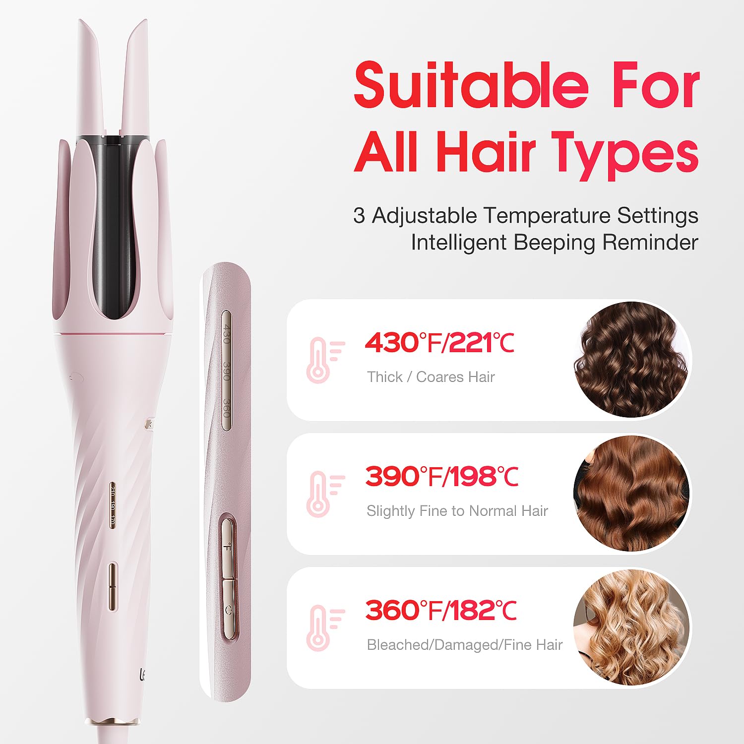 LENA Z4 adjustable temperature settings for versatile hair types.