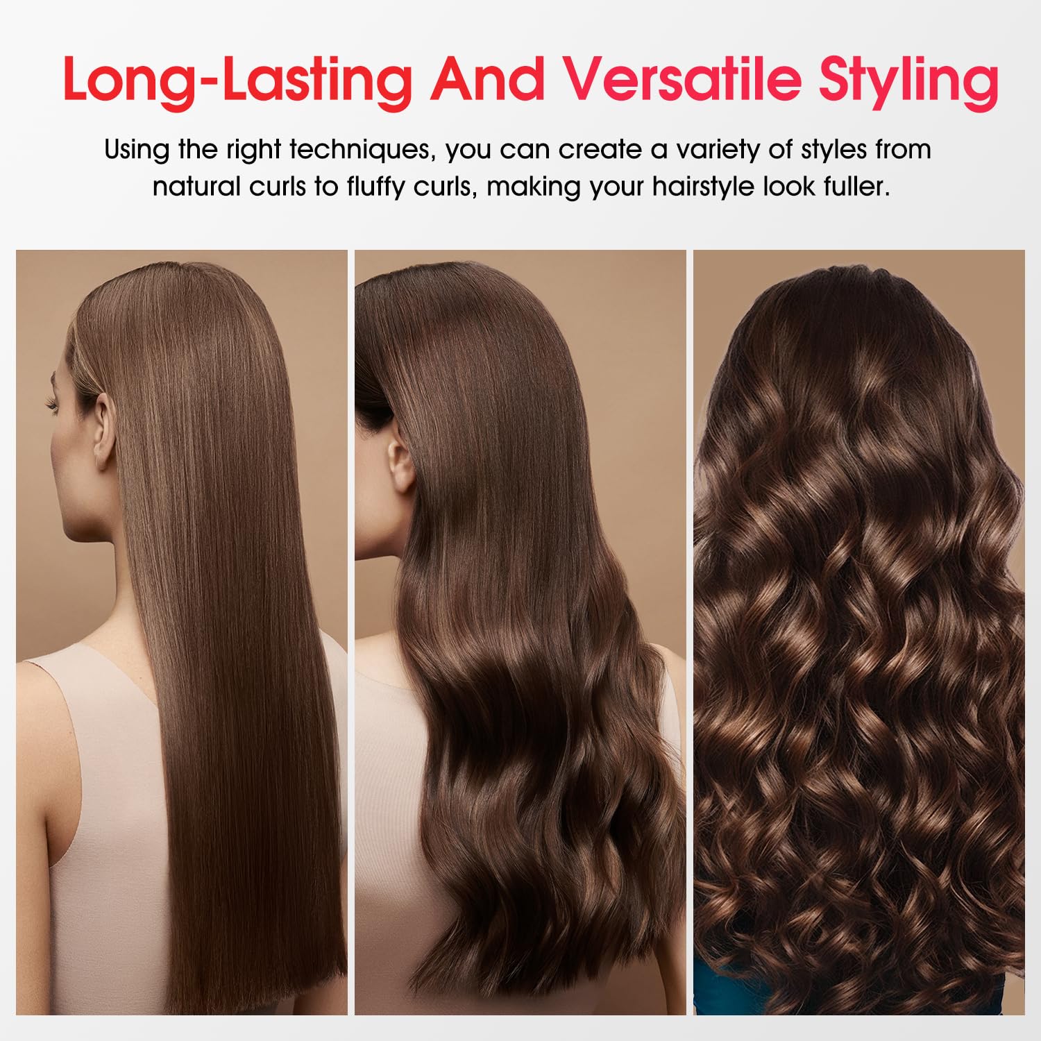 LENA Z4 tourmaline ceramic barrel delivering silky, frizz-free shine.