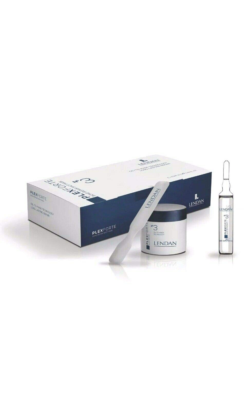 Lendan PlexForte Bond Repair Shot packaging highlights advanced repair technology for hair