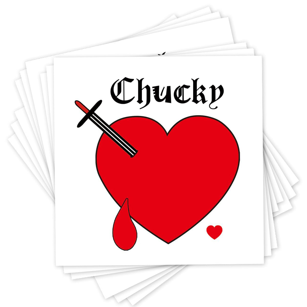 Leoars Bride of Chucky heart tattoos 9-sheet packaging for easy Halloween cosplay and party fun