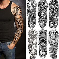 LEOARS fake sleeve tattoos six-sheet full-arm package offers dramatic, party-ready temporary body art.