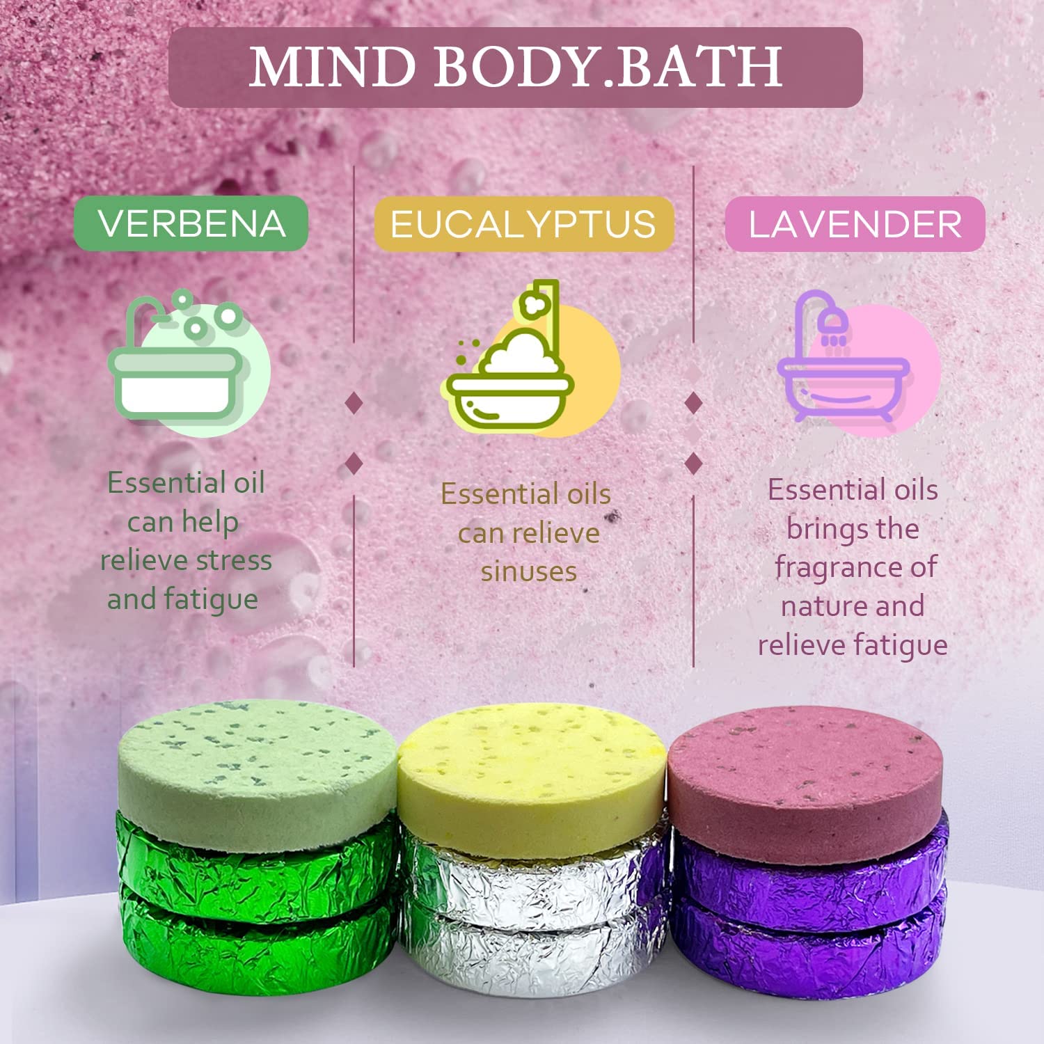 Leoce 45-piece tin-packaged shower steamers deliver strong aroma in shower.