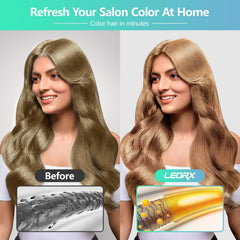 Leorx 3-in-1 blonde brown color result close up