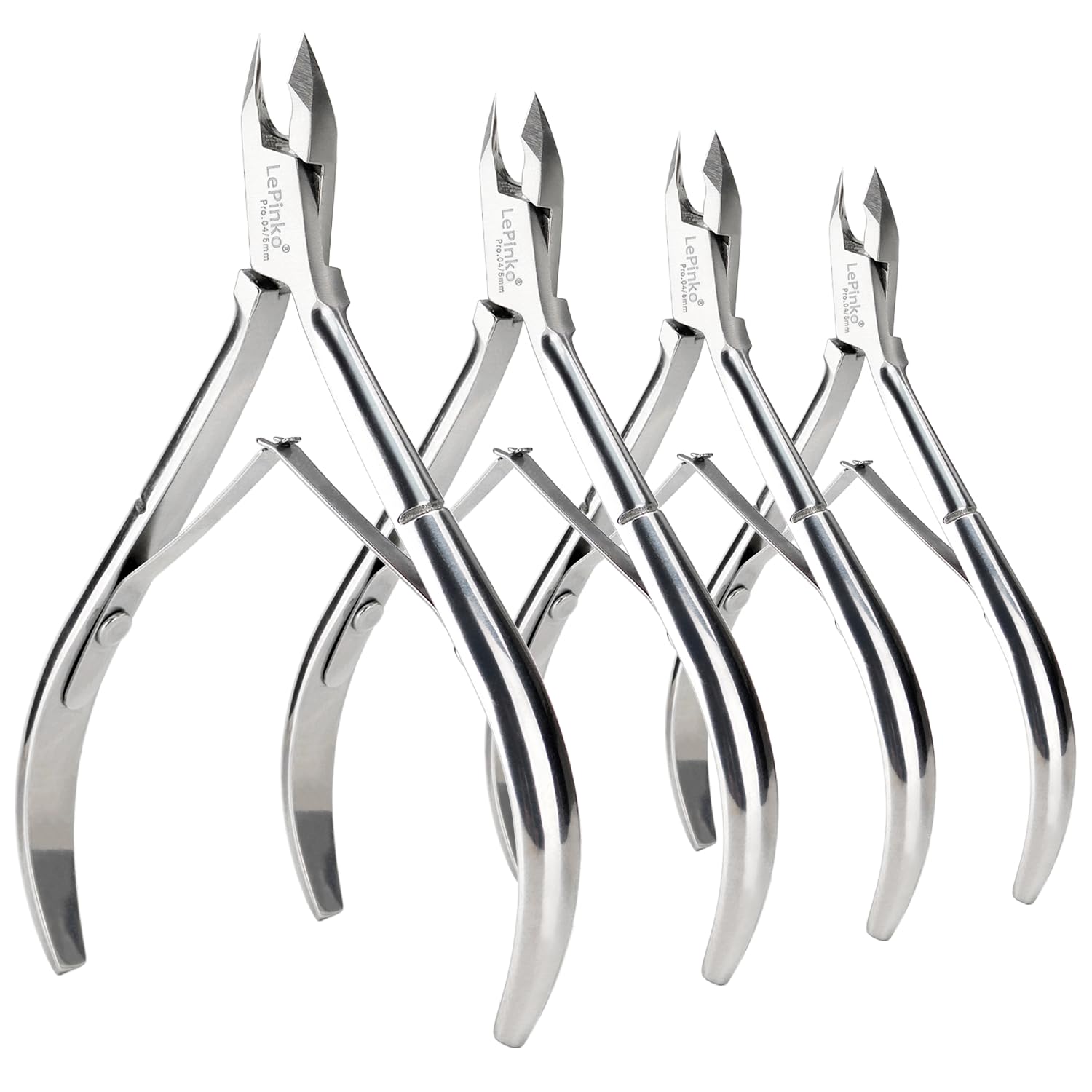 LePinko cuticle trimmer 4-pack front view for precise at-home manicure sessions.