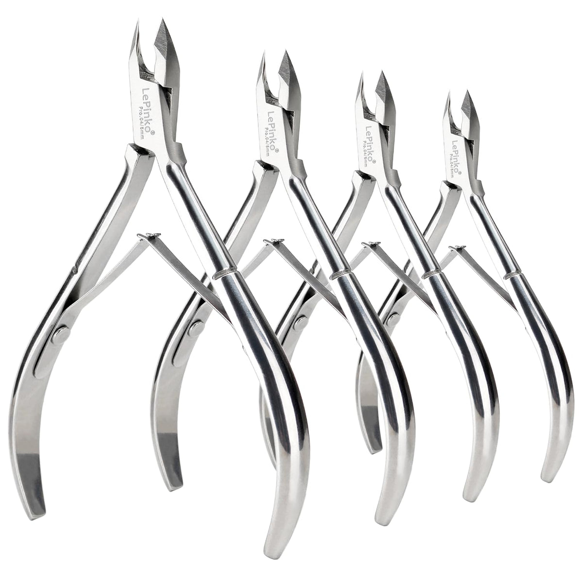 LePinko cuticle trimmer 4-pack front view for precise at-home manicure sessions.