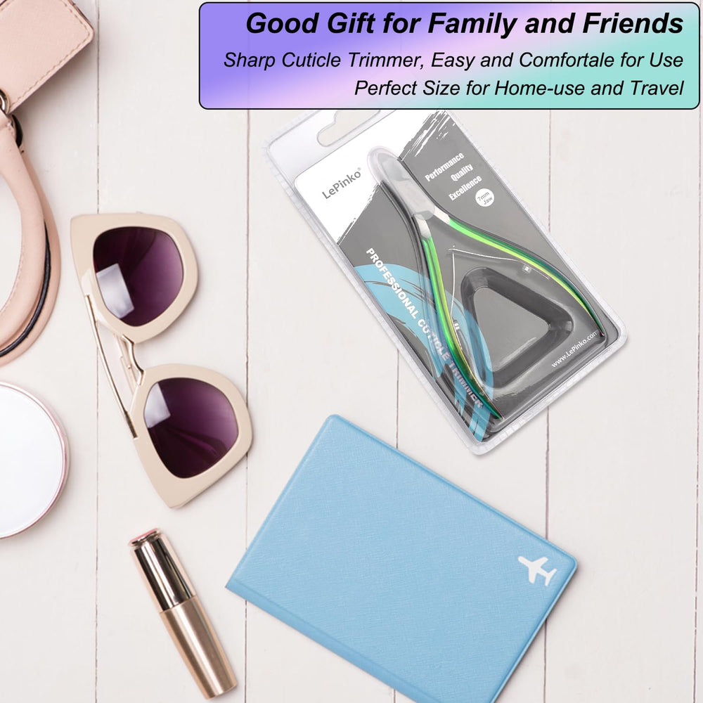 LePinko cuticle trimmer travel-friendly size fits in purses for on-the-go touch-ups