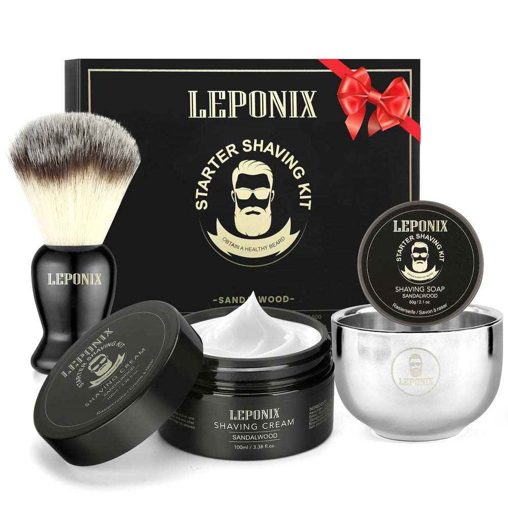 LEPONIX mens shaving kit unboxing shows complete grooming setup for daily shaves