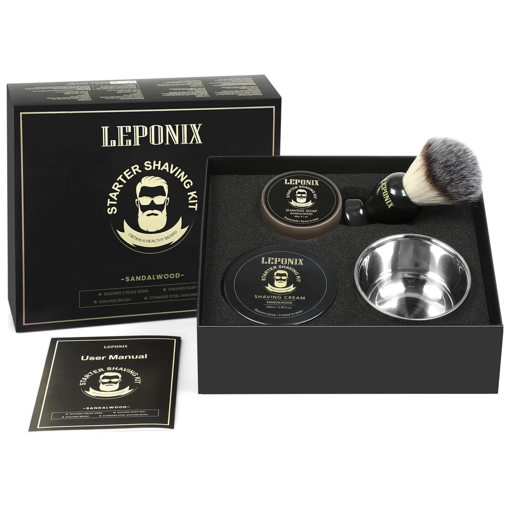 LEPONIX sandalwood scent enhances mood and daily shaving ritual