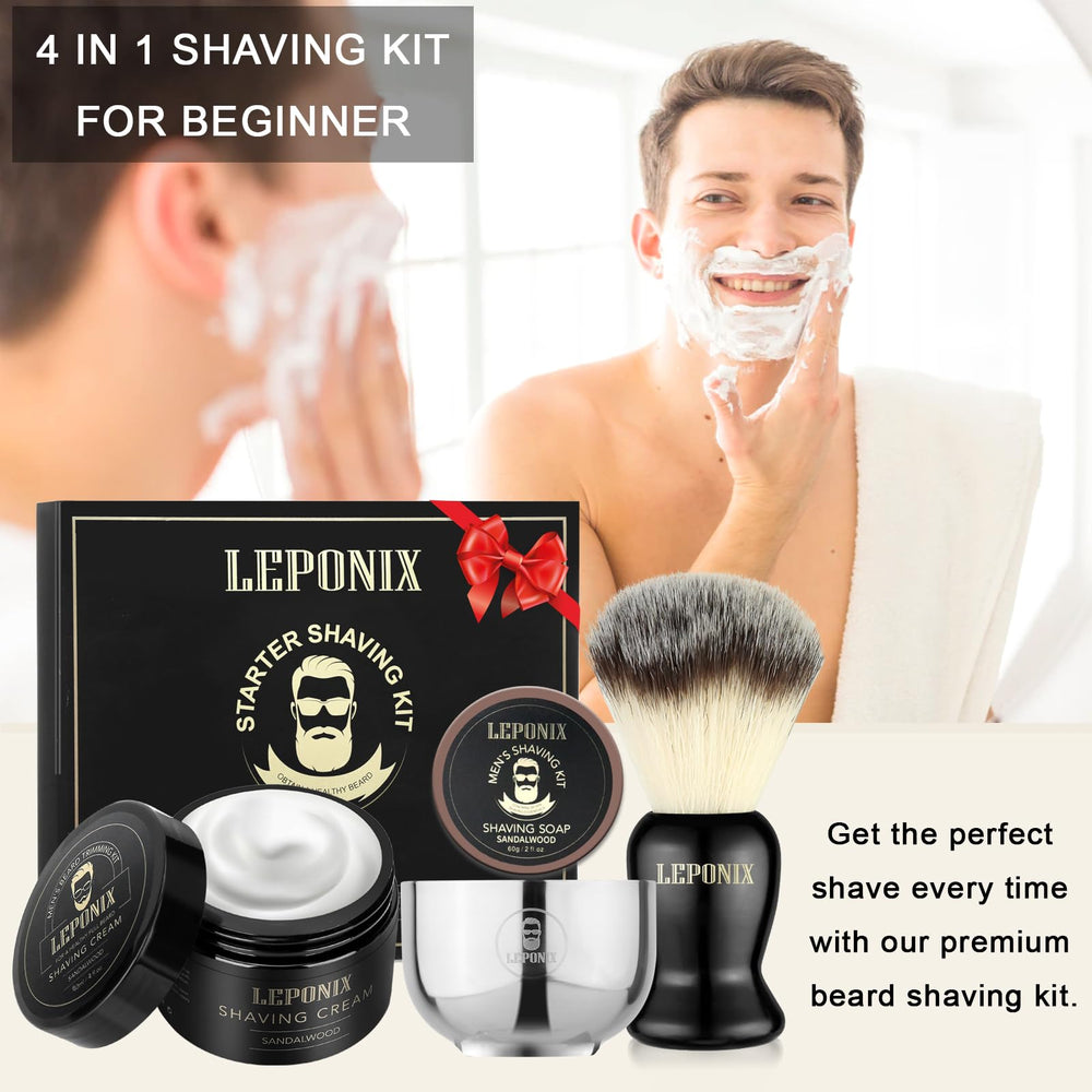 LEPONIX shaving brush closeup highlights exfoliating lift for smoother shave