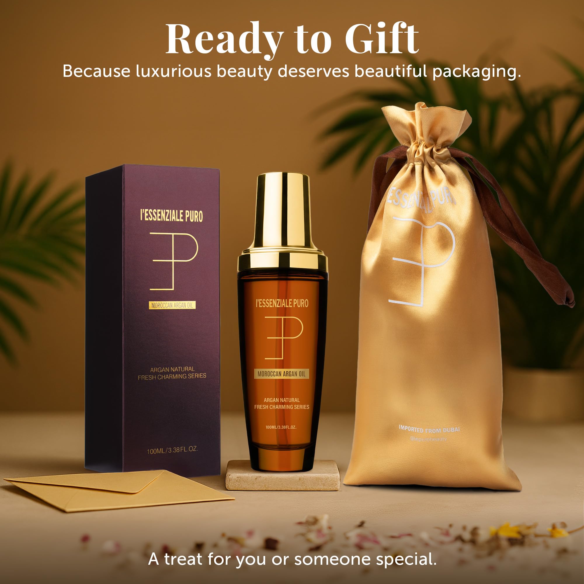 LEPURO Dubai Premium Elixir heat-protection shot highlights styling heat shielding.