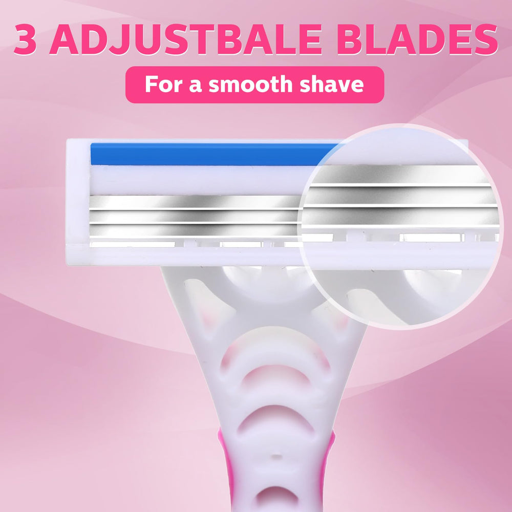 Leriton pink and white disposable razor head ready for everyday grooming.