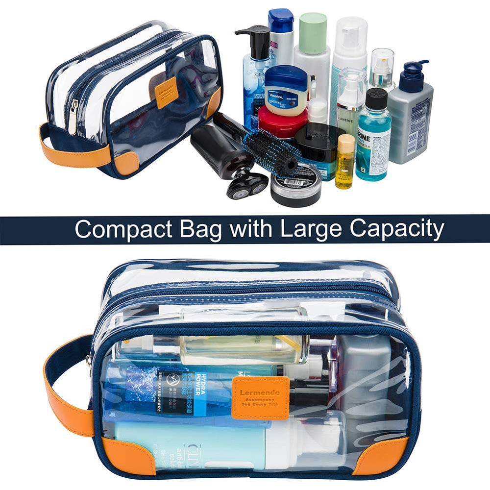 Lermende clear toiletry bag durable materials highlight premium construction.