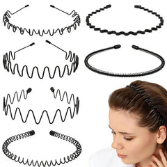 LERNOU metal headbands with a wavy design provide secure non-slip fit during workouts.