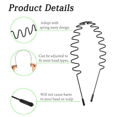 LERNOU 6-pack headbands feature adjustable wire for a customizable, comfortable fit.