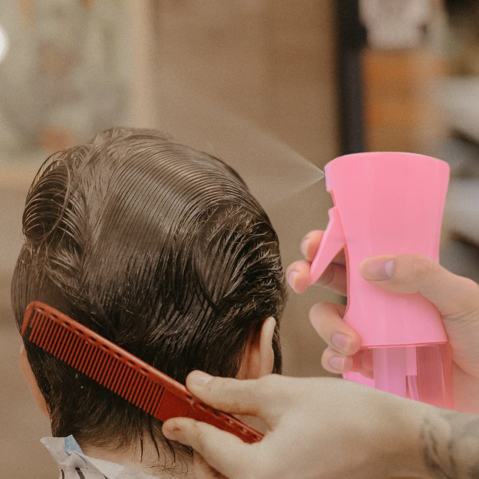 LERPOLOR continuous spray feature in pink bottle for smooth, even application.