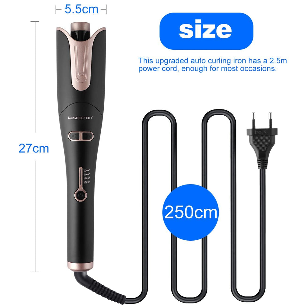 LESCOLTON rotating-curler in action for effortless volume and curl.
