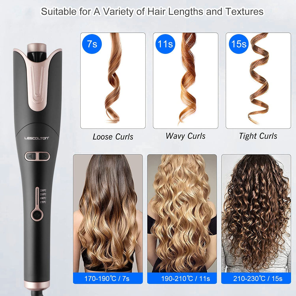 LESCOLTON heats up in about 30 seconds for quick styling.