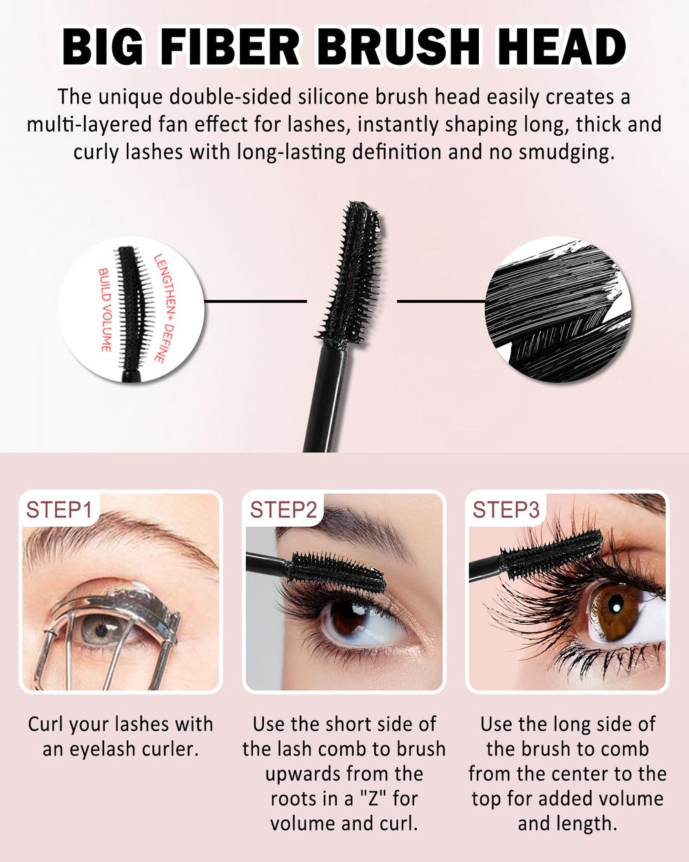Lestpola mascara on lashes after application with defined curl and separation