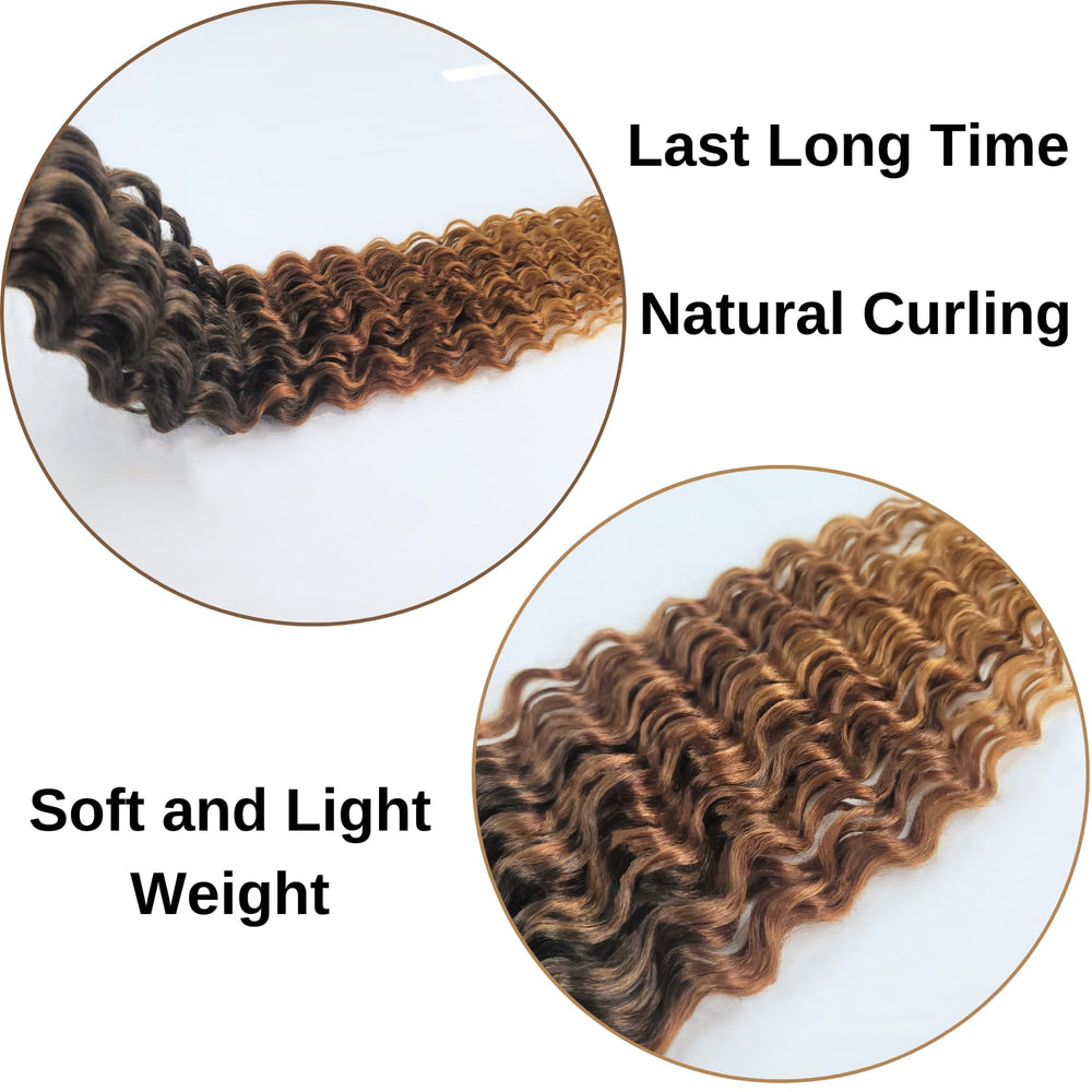 Leticia Ombre deep-wave detail showcases curly texture for knotless or crochet braids