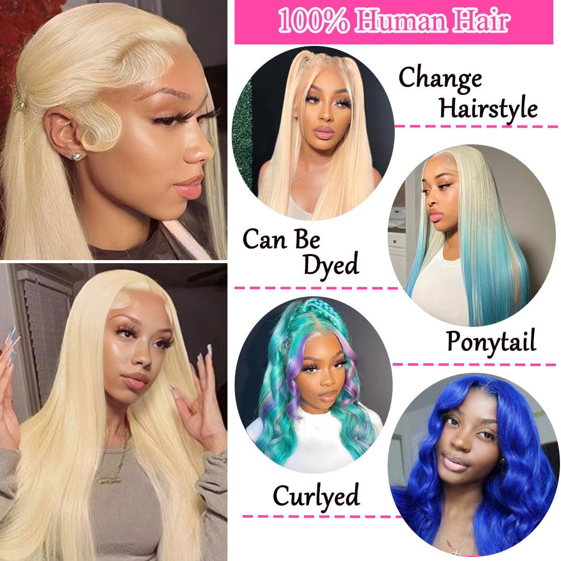 Comfortable fit of the LETMIEO blonde wig displayed here.