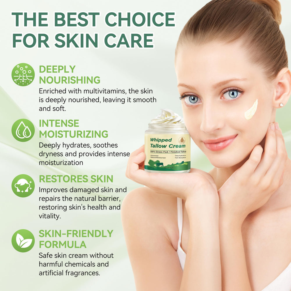 Letscarey beef tallow unscented balm gentle for sensitive skin.