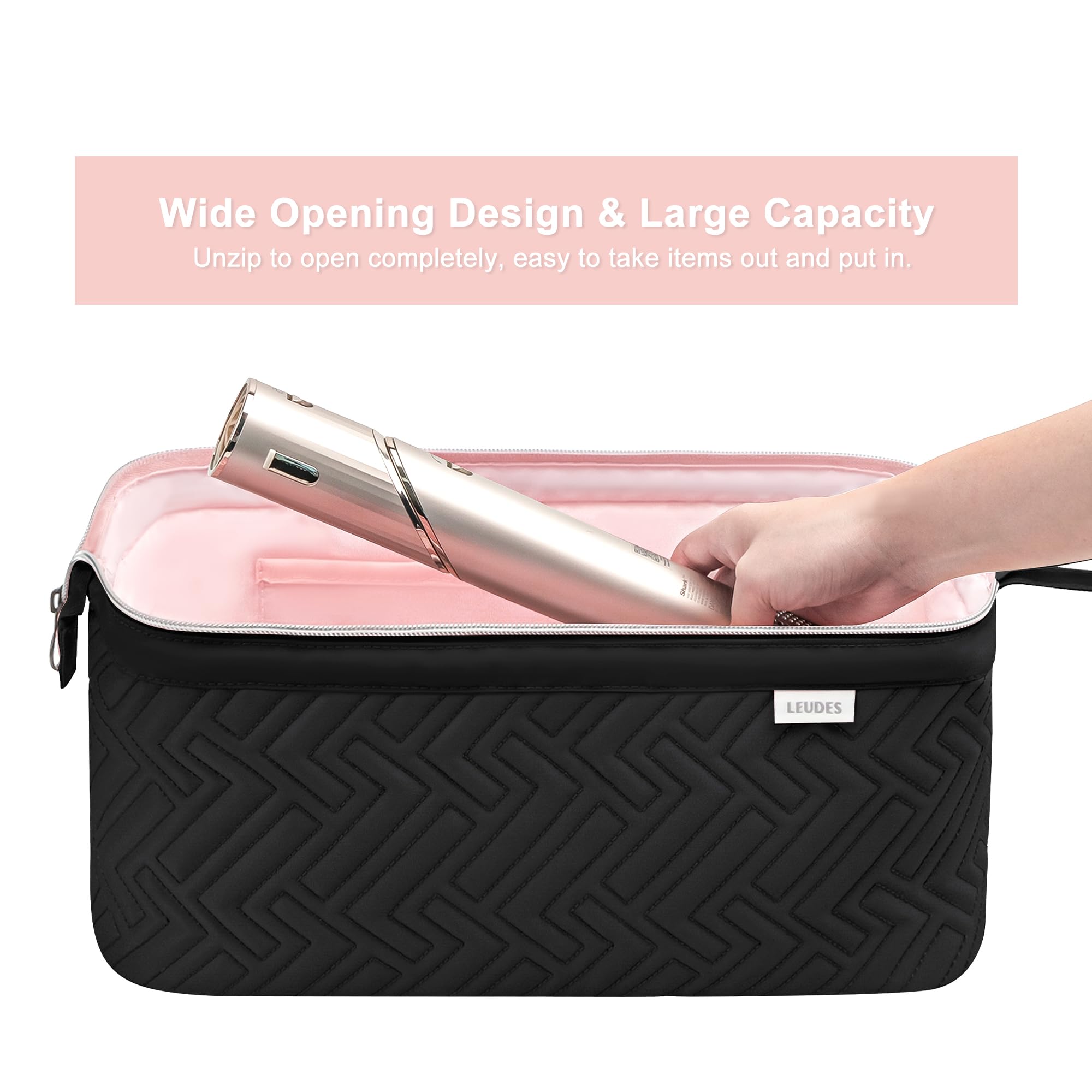 Leudes travel bag compact design ideal for on-the-go styling kits.