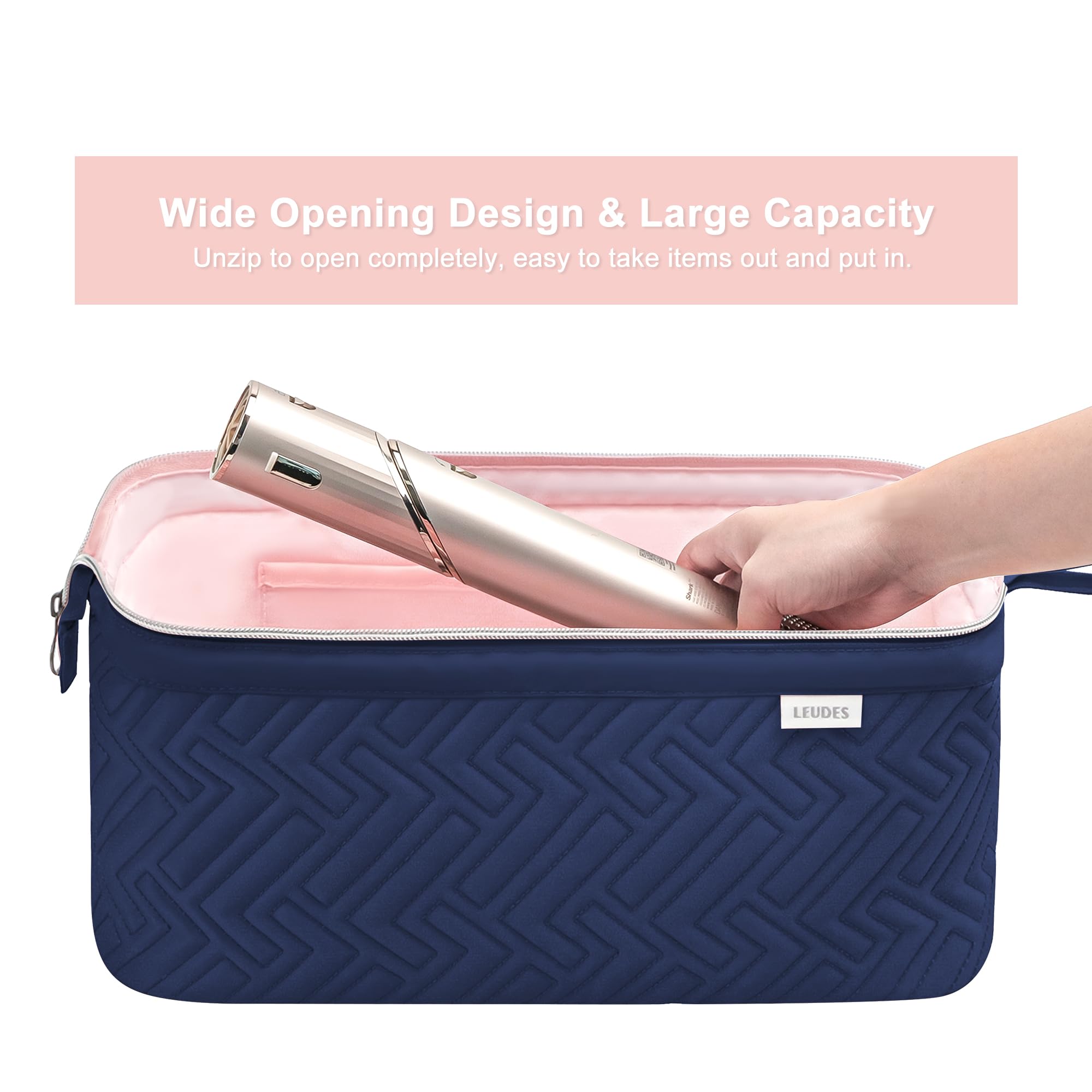 Leudes travel bag wall-mount capability blue ideal for organized home stations.