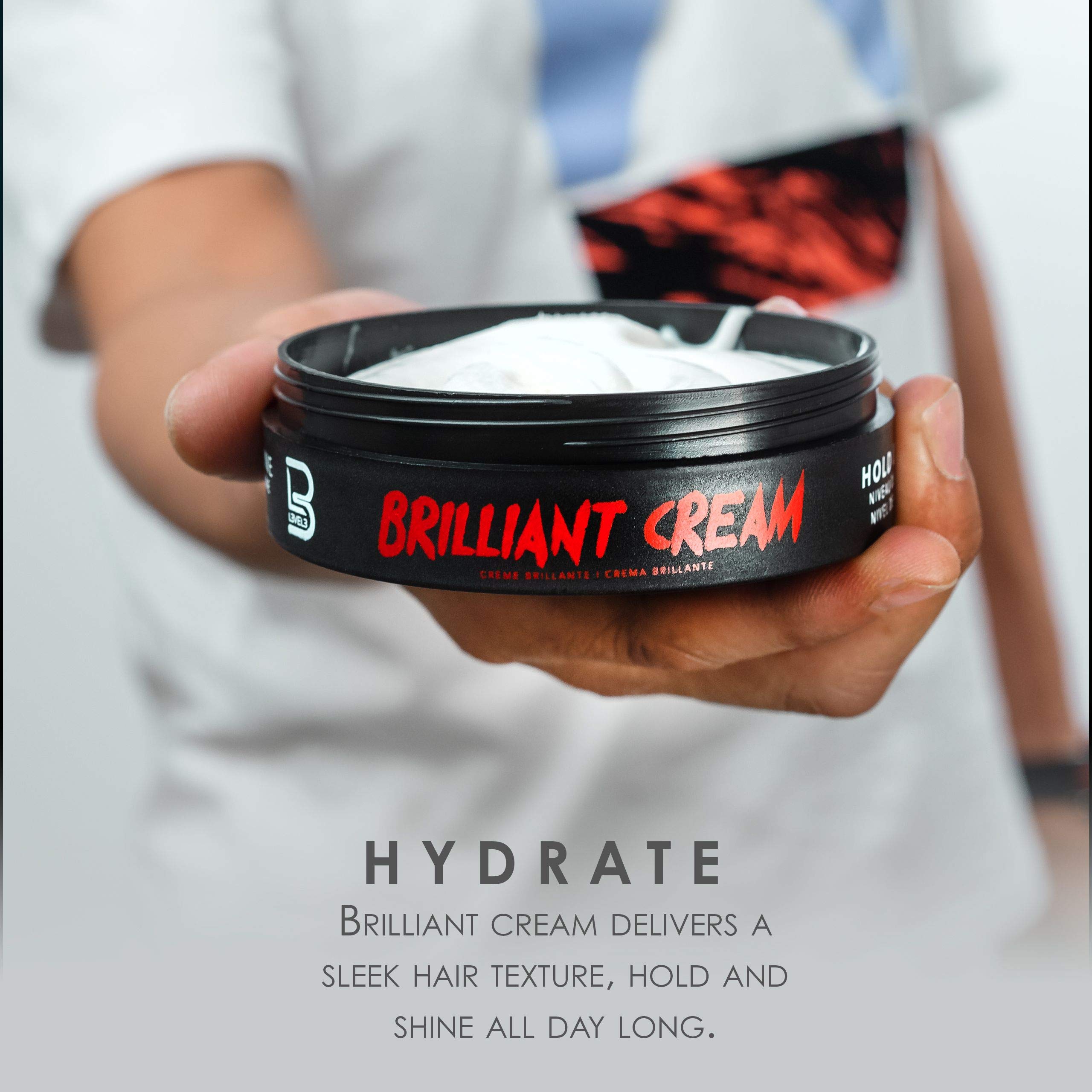 Level 3 Brilliant Cream hair shine closeup highlights luminous, residue-free styling possibilities