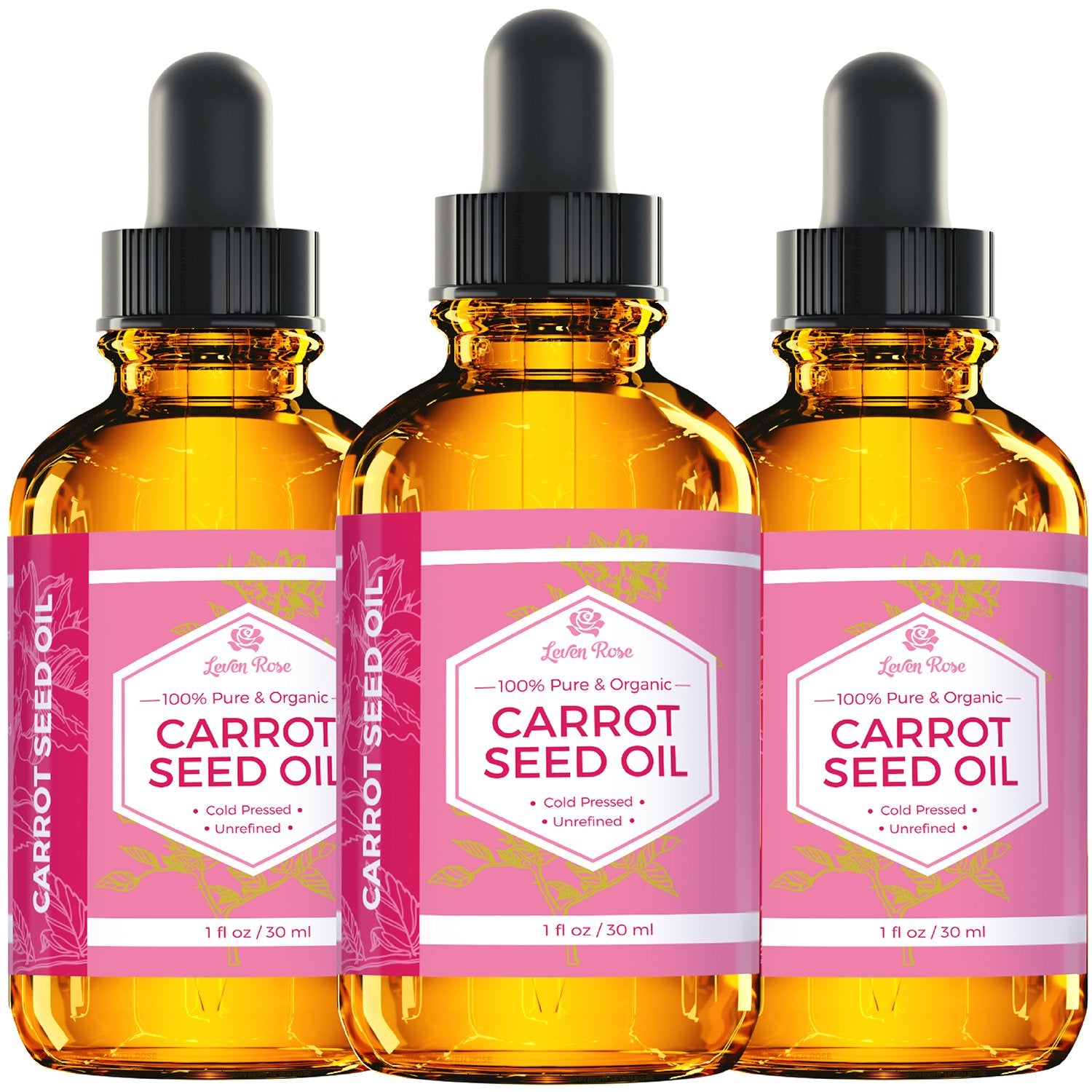Leven Rose carrot seed oil shelf-life note emphasizes proper cool, dry storage.