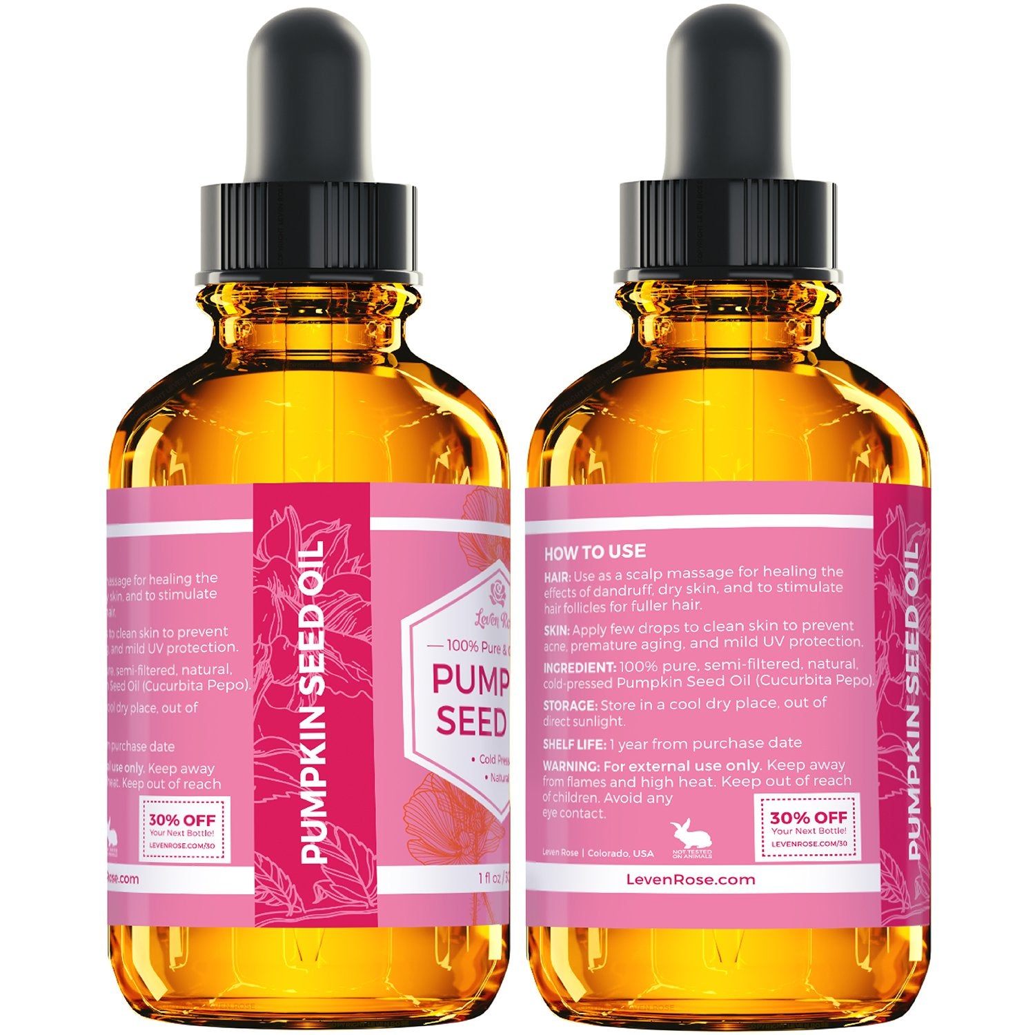 Leven Rose pumpkin seed oil supports nails by hydrating cuticles and strengthening appearance