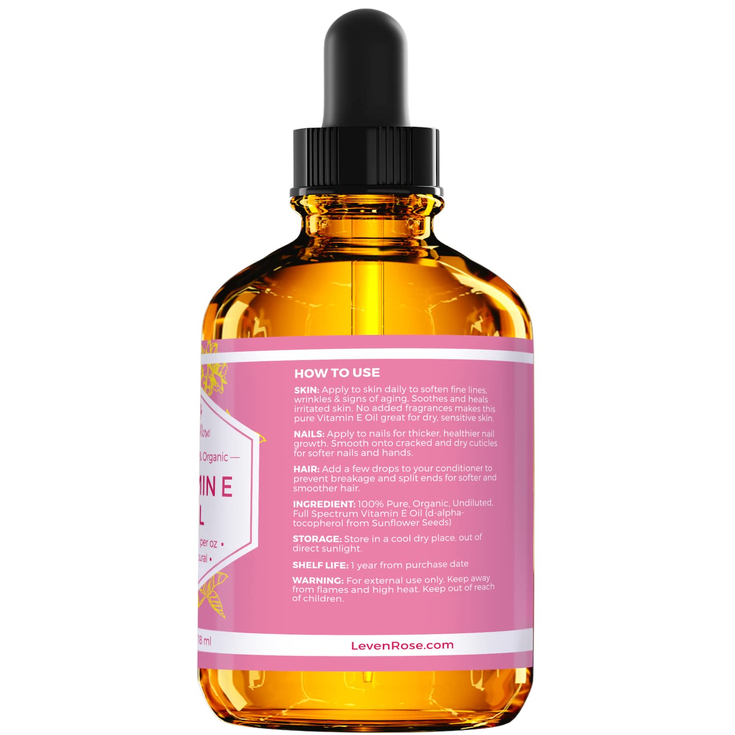 Leven Rose Vitamin E Oil protects skin from harsh elements during daily activities.