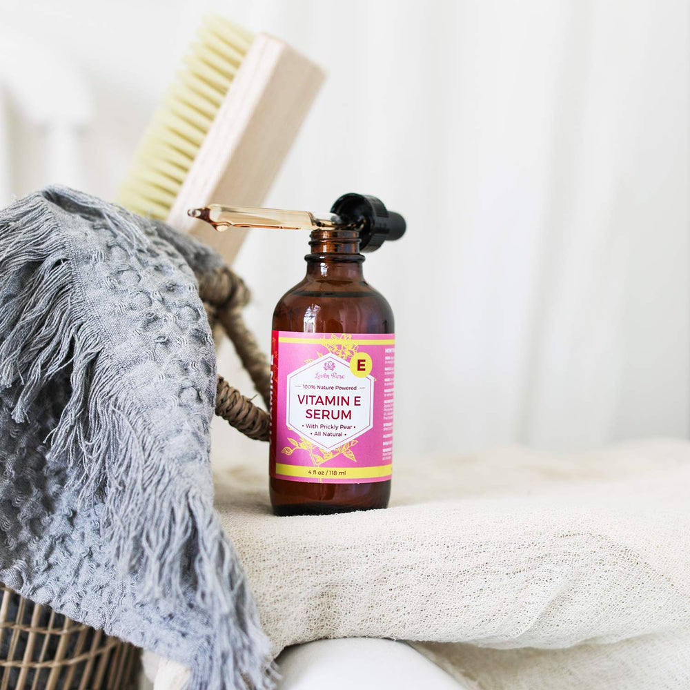Leven Rose Vitamin E Oil Serum on hand shows quick moisturizing touch.