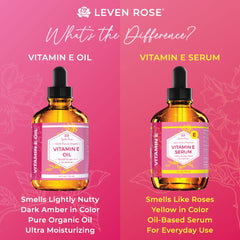 Leven Rose Vitamin E Oil Serum pipette dispense demonstrates precise application for nails.