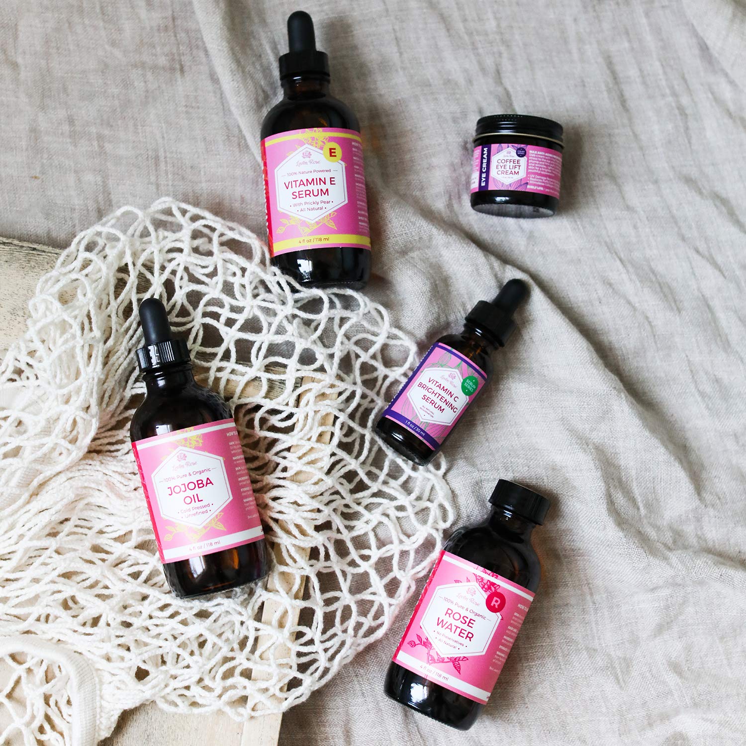 Leven Rose Vitamin E Oil Serum skin-softening closeup suggests smooth, healthy-looking skin.
