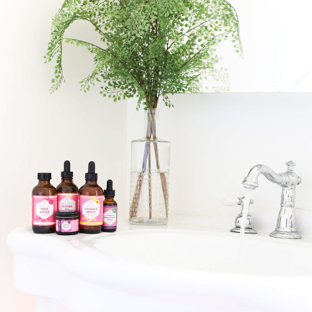 Leven Rose serum on dry skin closeup highlighting hydrating texture