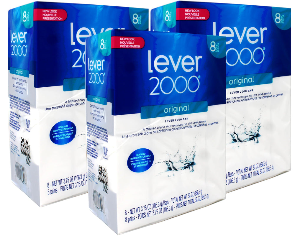 Lever 2000 Original bar soap packaging display showing classic branding for trusted clean