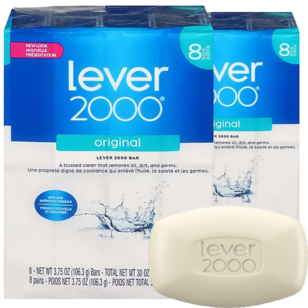 Lever 2000 Original bar soap packaging shows trusted clean in a compact box