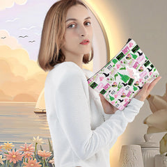 LEVLO Witch Musical makeup bag side view showing compact, roomy interior for daily essentials.