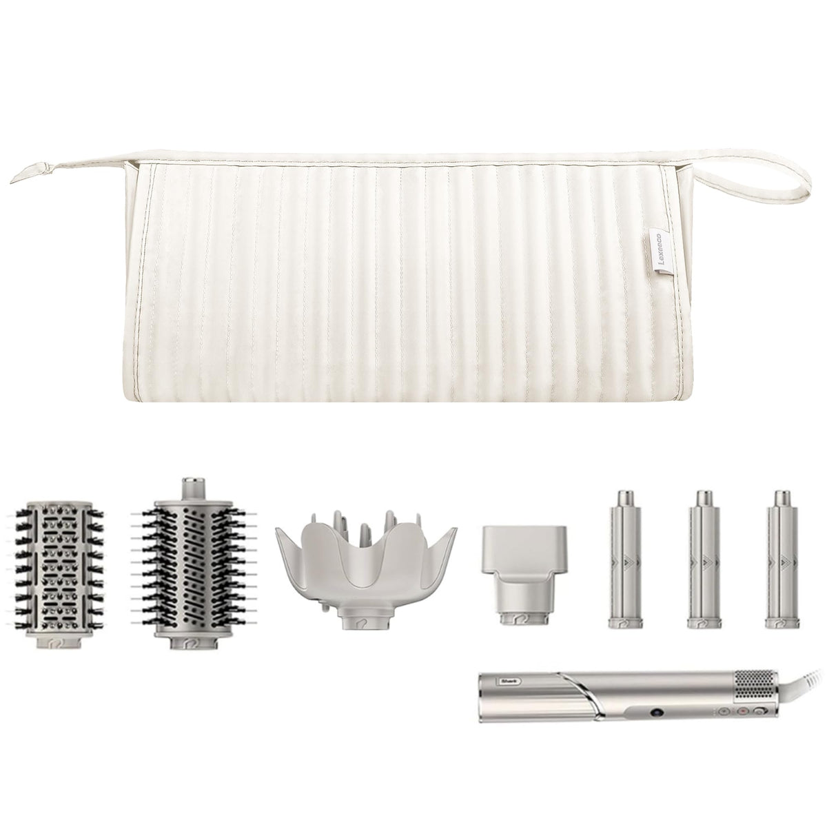 Lexeeco Dyson Air Wrap travel case exterior provides durable protection for tools on trips.