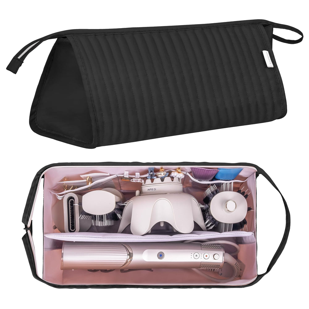 Lexeeco Dyson Air Wrap travel case open-top reveals roomy compartments for tools.