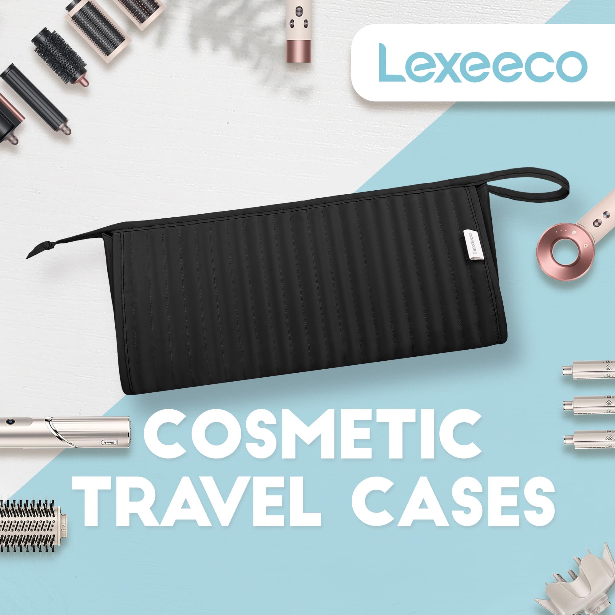 Lexeeco Dyson Air Wrap travel case travel-use showcases organized toolkit on trip.